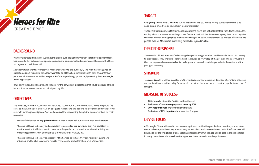 Heroes For Hire Creative Brief