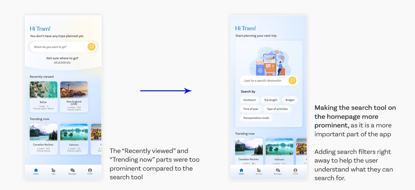 Improvement based on Usability Testing