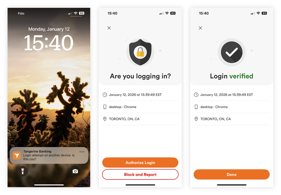 Approve a login attempt